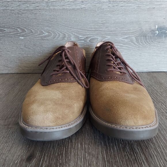 Bass Men\'s Pasadena Saddle Taupe Suede Oxfords Size 11.5 main image 10